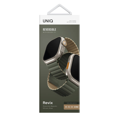 Uniq Apple Watch Ultra 49mm Revix Reversible Manyetik Kordon - Gri-Beyaz