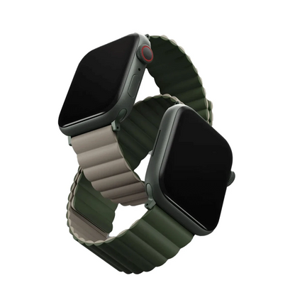 Uniq Apple Watch Ultra 49mm Revix Reversible Manyetik Kordon - Yeşil-Kahverengi