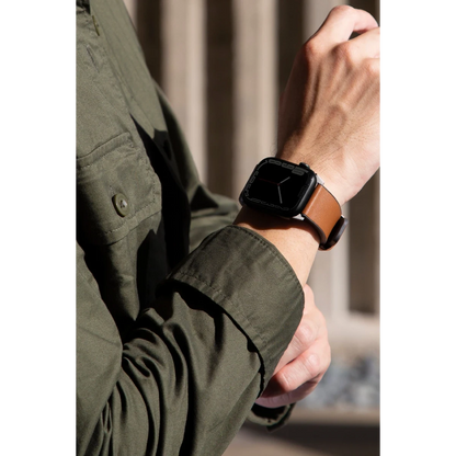 Uniq Apple Watch Ultra 49mm Straden Su Geçirmez Deri Kordon - Gri
