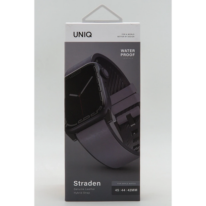 Uniq Apple Watch Ultra 49mm Straden Su Geçirmez Deri Kordon - Gri