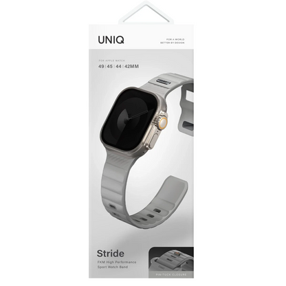 Uniq Apple Watch Ultra 49mm Stride FKM Silikon Kordon - Gri