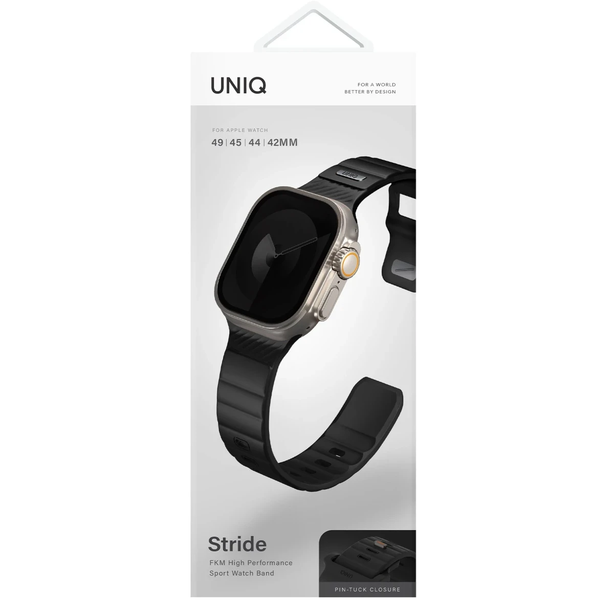 Uniq Apple Watch Ultra 49mm Stride FKM Silikon Kordon - Siyah