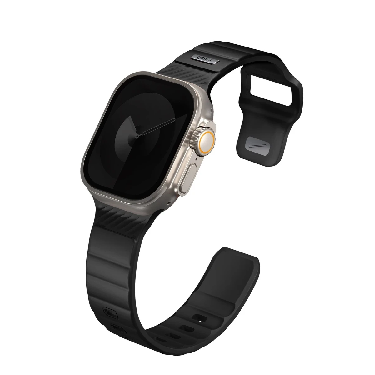 Uniq Apple Watch Ultra 49mm Stride FKM Silikon Kordon - Siyah