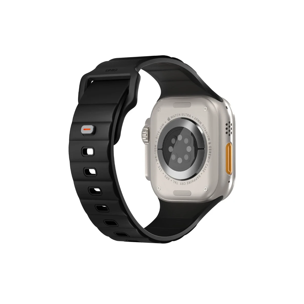 Uniq Apple Watch Ultra 49mm Stride FKM Silikon Kordon - Siyah