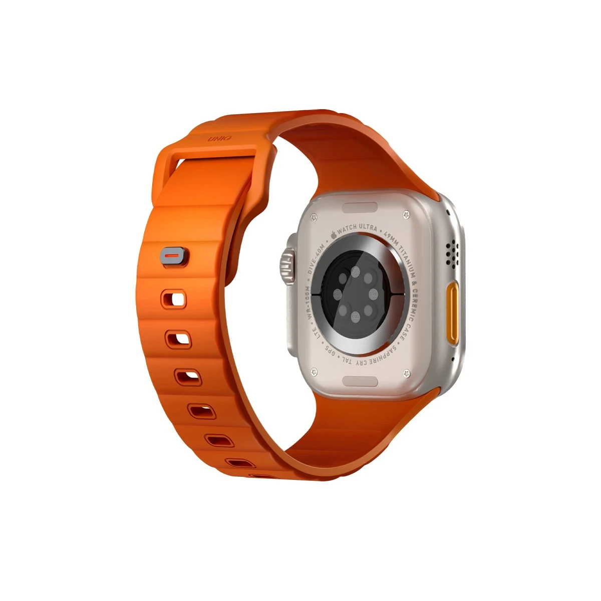 Uniq Apple Watch Ultra 49mm Stride FKM Silikon Kordon - Turuncu