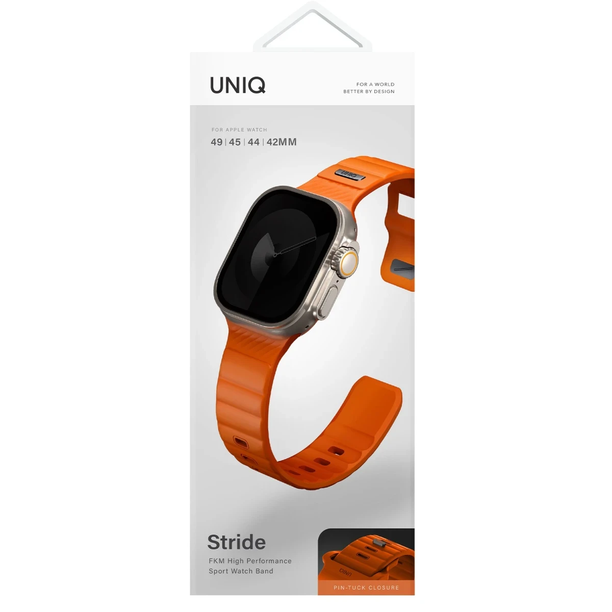 Uniq Apple Watch Ultra 49mm Stride FKM Silikon Kordon - Turuncu
