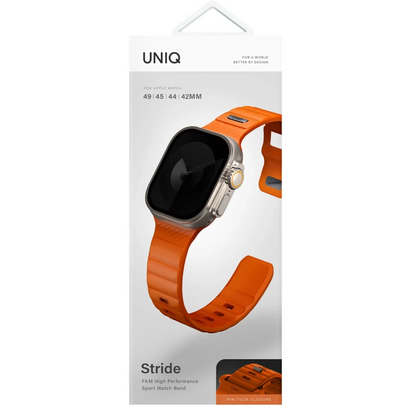 Uniq Apple Watch Ultra 49mm Stride FKM Silikon Kordon - Turuncu