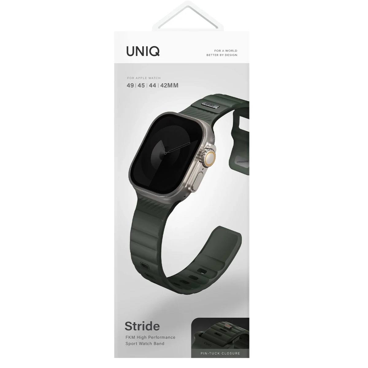 Uniq Apple Watch Ultra 49mm Stride FKM Silikon Kordon - Yeşil