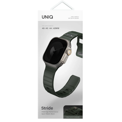Uniq Apple Watch Ultra 49mm Stride FKM Silikon Kordon - Yeşil