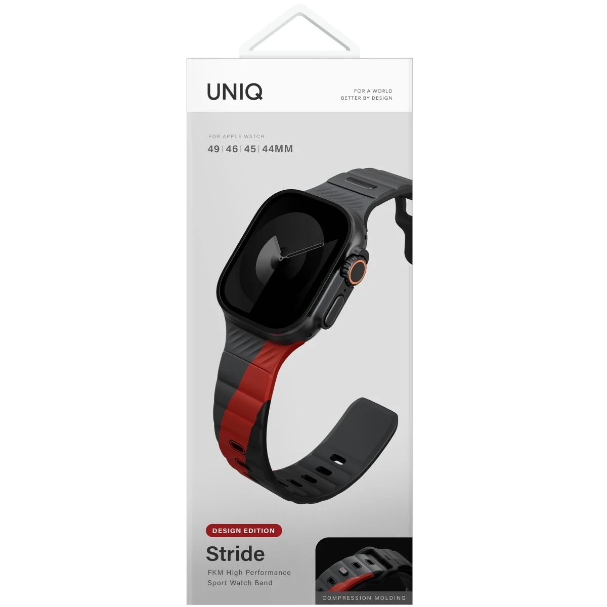 Uniq Apple Watch Ultra 49mm Stride Rubber FKM Designer Edition Silikon Kordon - Bej-Sarı