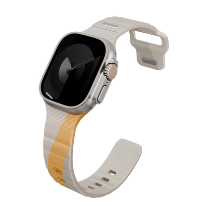 Uniq Apple Watch Ultra 49mm Stride Rubber FKM Designer Edition Silikon Kordon - Bej-Sarı