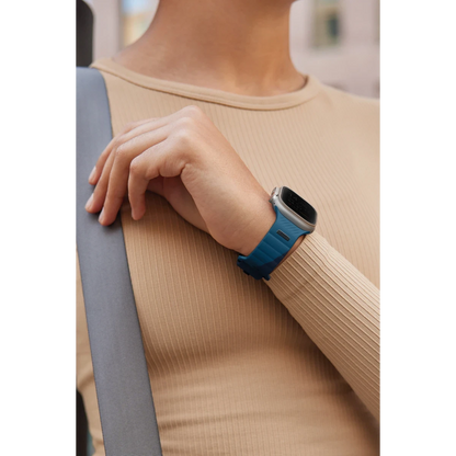 Uniq Apple Watch Ultra 49mm Stride Rubber FKM Designer Edition Silikon Kordon - Bej-Sarı