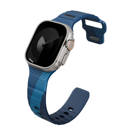 Uniq Apple Watch Ultra 49mm Stride Rubber FKM Designer Edition Silikon Kordon - Lacivert-Mavi