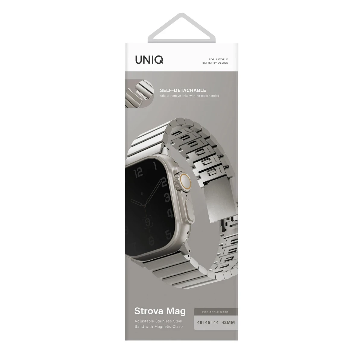 Uniq Apple Watch Ultra 49mm Strova Mag Çelik Kordon - Gümüş