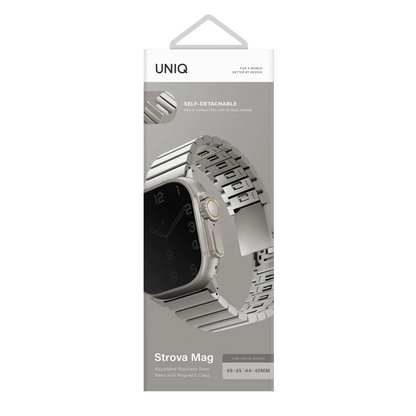 Uniq Apple Watch Ultra 49mm Strova Mag Çelik Kordon - Gümüş