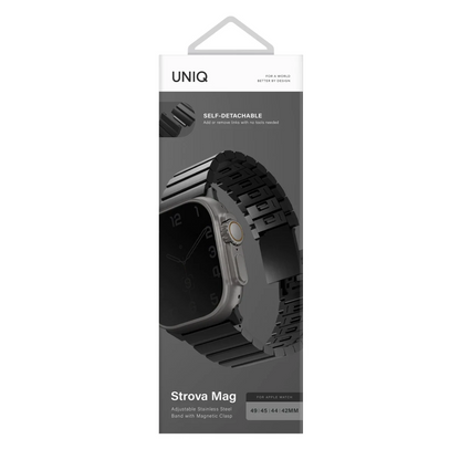 Uniq Apple Watch Ultra 49mm Strova Mag Çelik Kordon - Siyah