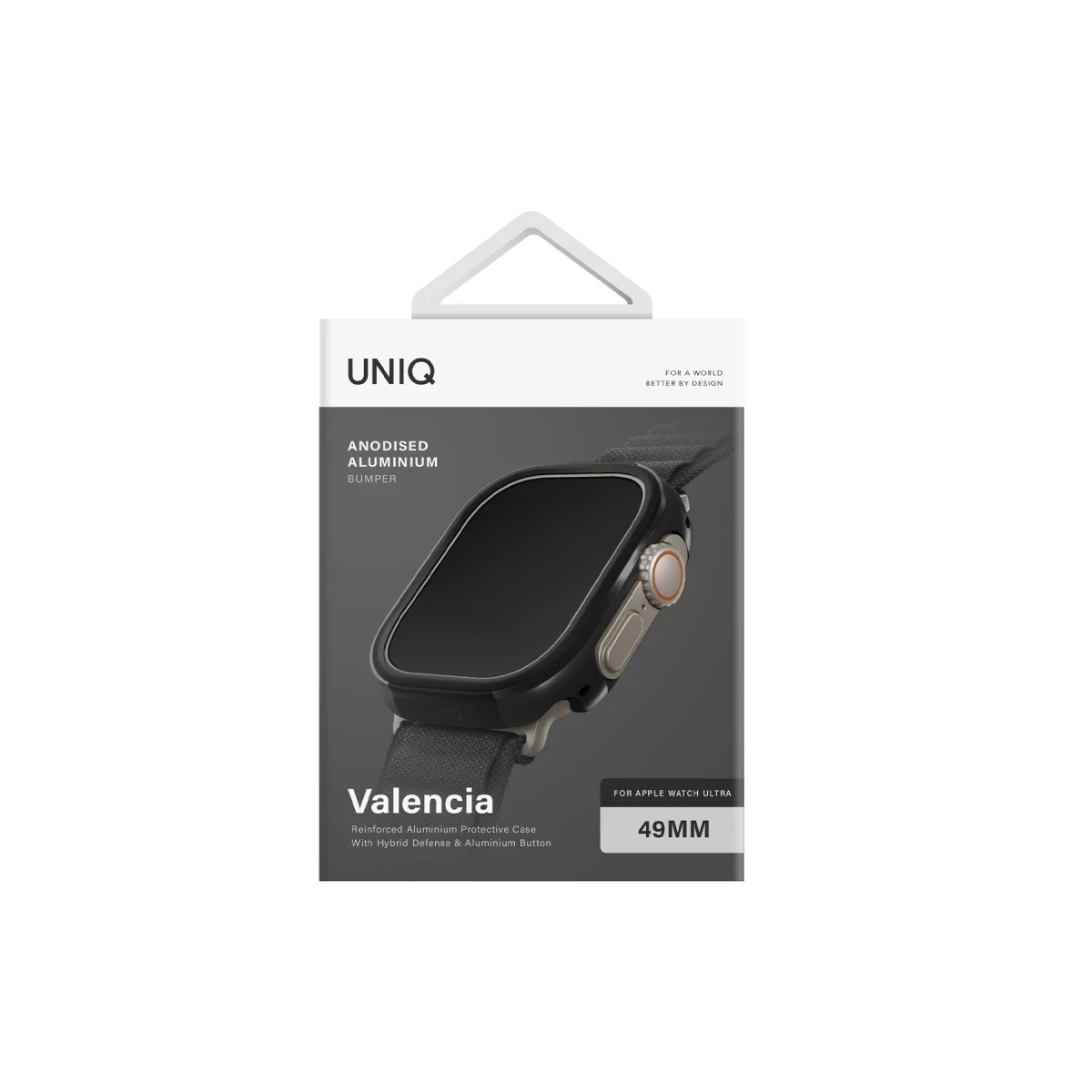 Uniq Apple Watch Ultra 49mm Valencia Saat Kasa Koruyucu - Siyah
