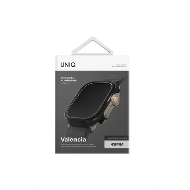 Uniq Apple Watch Ultra 49mm Valencia Saat Kasa Koruyucu - Siyah