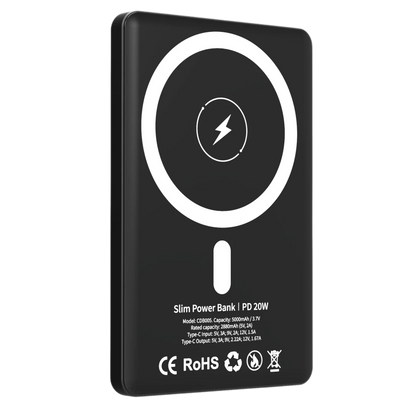 URR CDB005 5.000 mAh 20W Type-C 15W Kablosuz Şarj Magsafe UltraSlim PD Powerbank - Siyah