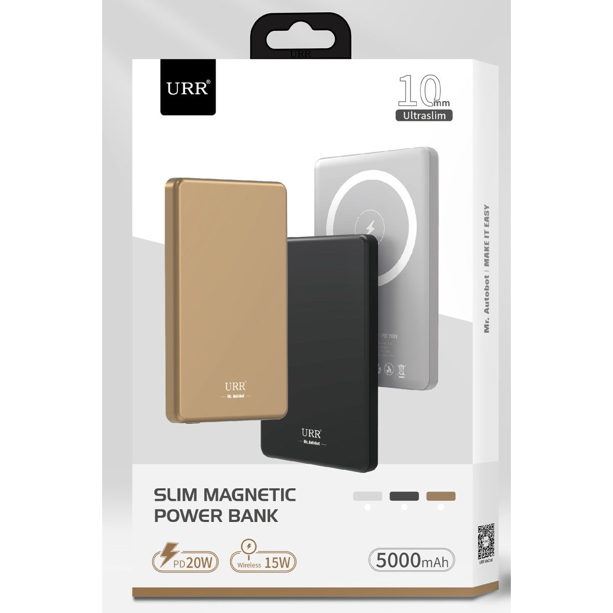 URR CDB005 5.000 mAh 20W Type-C 15W Kablosuz Şarj Magsafe UltraSlim PD Powerbank