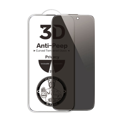 URR Apple iPhone 16 Plus 3D Anti-Peep Curved Hayalet Cam Ekran Koruyucu