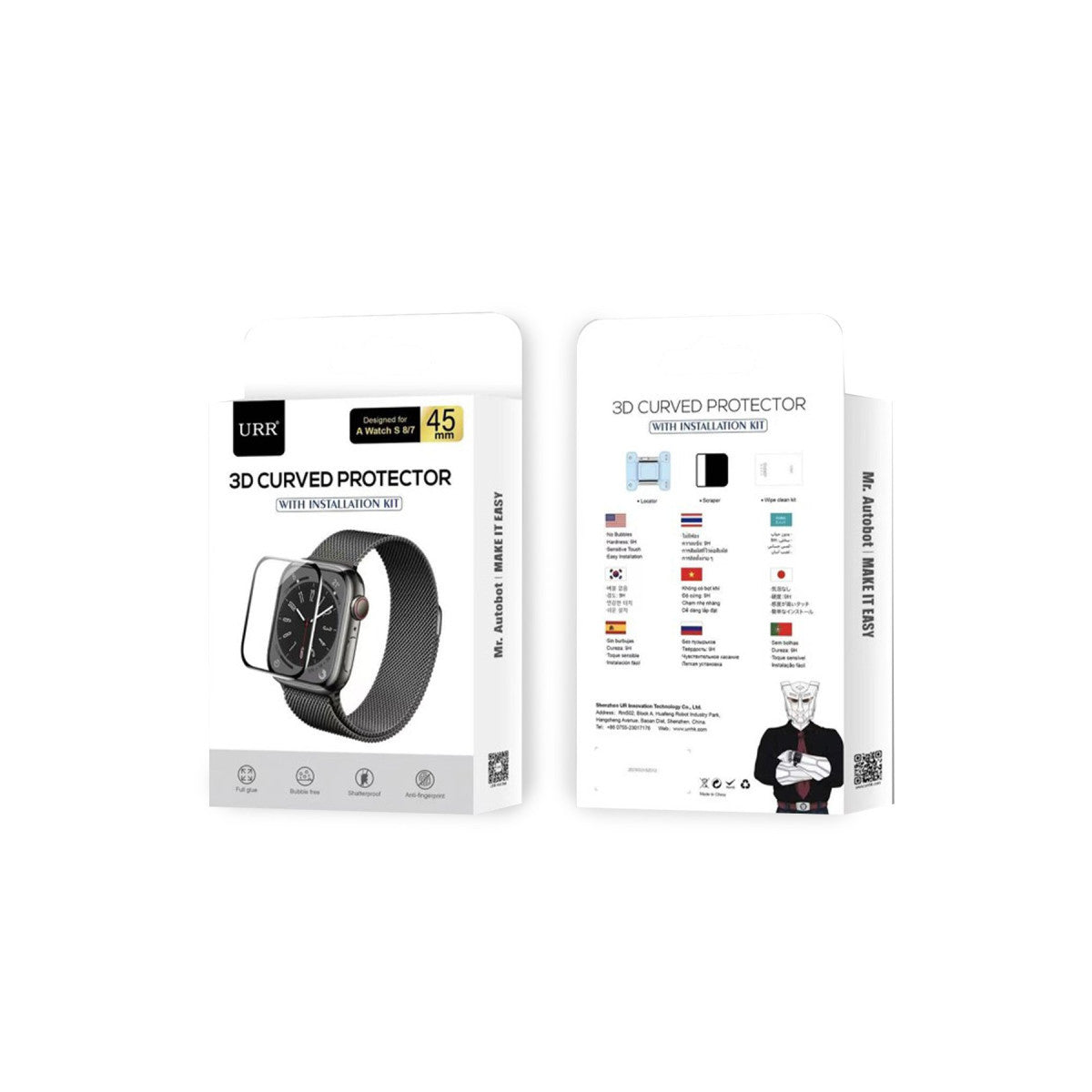 URR Apple Watch 44mm 2in1 PMMA Nano Ekran Koruyucu