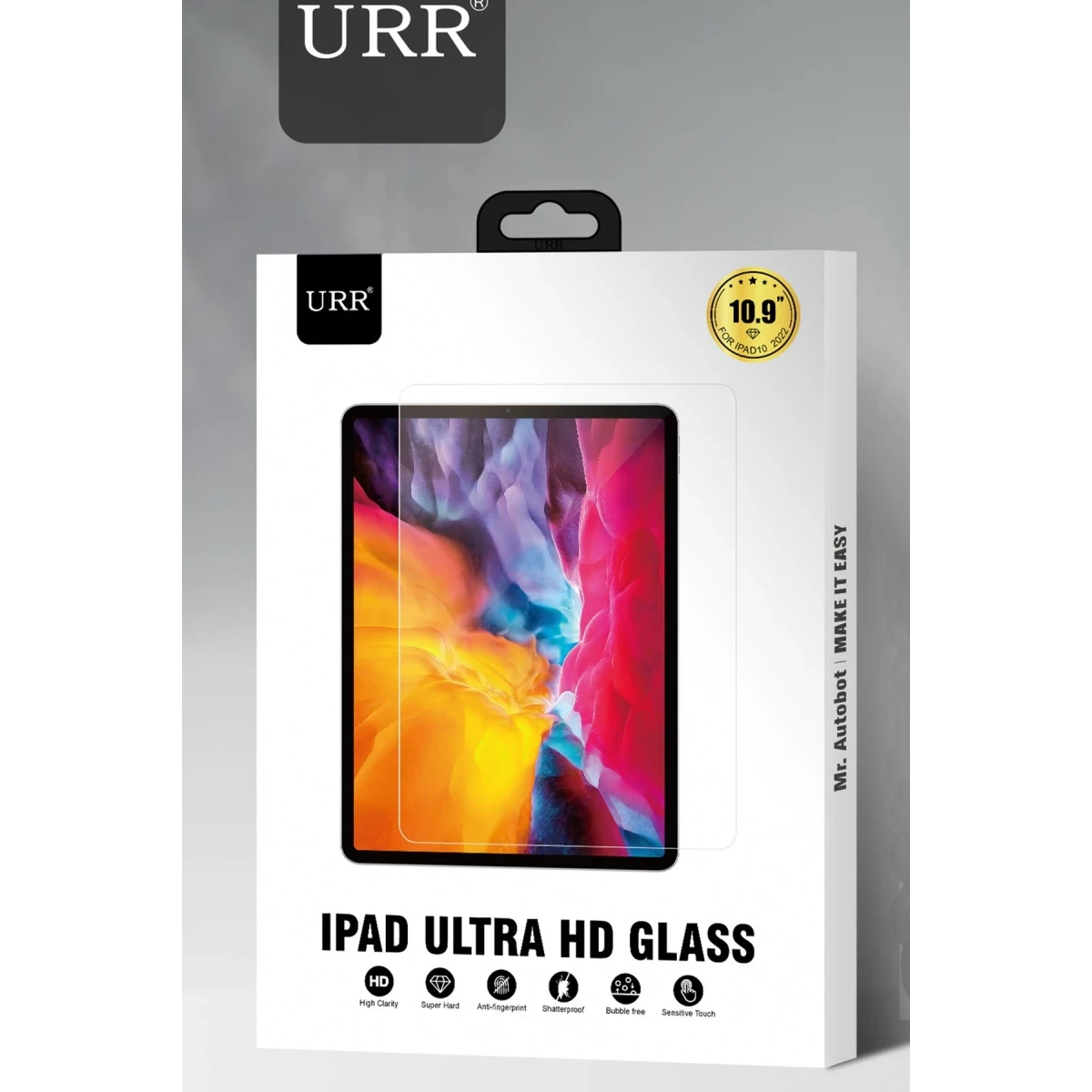 URR Apple iPad Air 4 10.9 Ultra HD Tablet Cam Ekran Koruyucu - Siyah