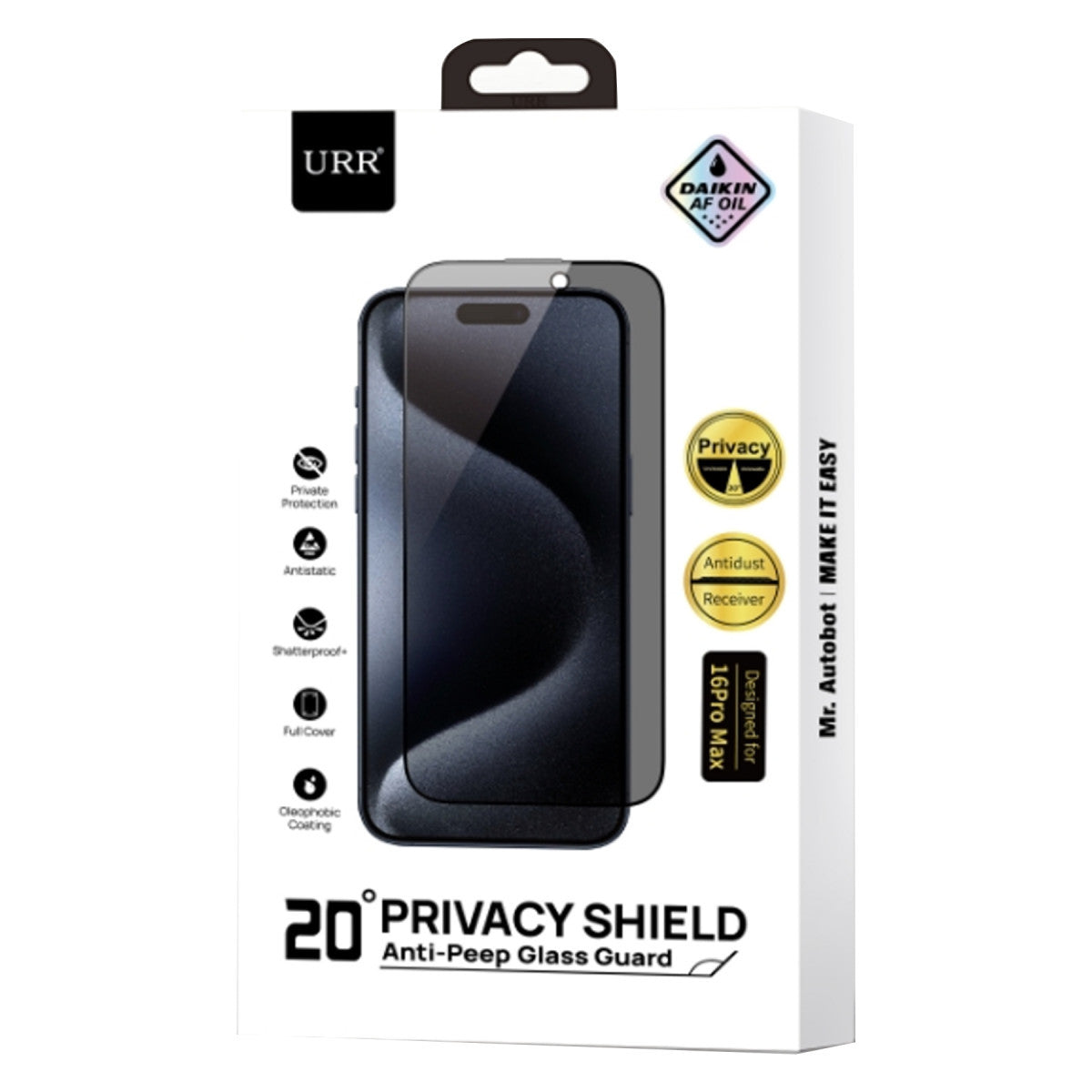 URR Apple iPhone 14 2.5D HD 20º Privacy Cam Ekran Koruyucu