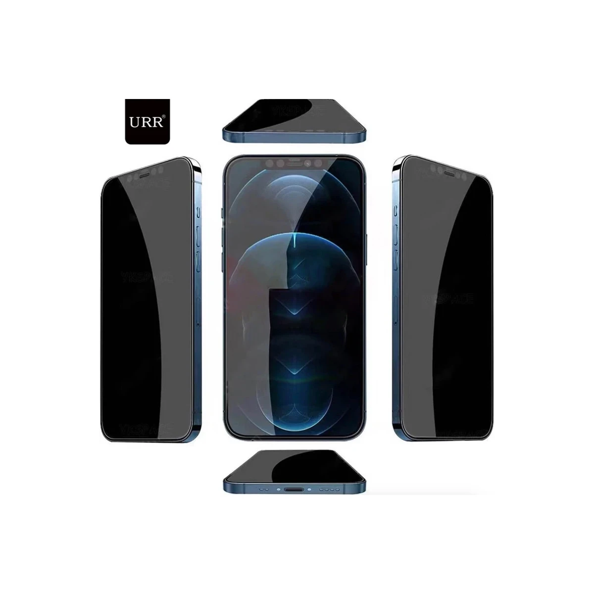 URR Apple iPhone 14 4 Way Anti Spy 360 Privacy Cam Ekran Koruyucu - Siyah