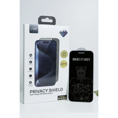 URR Apple iPhone 14 4 Way Anti Spy 360 Privacy Cam Ekran Koruyucu - Siyah