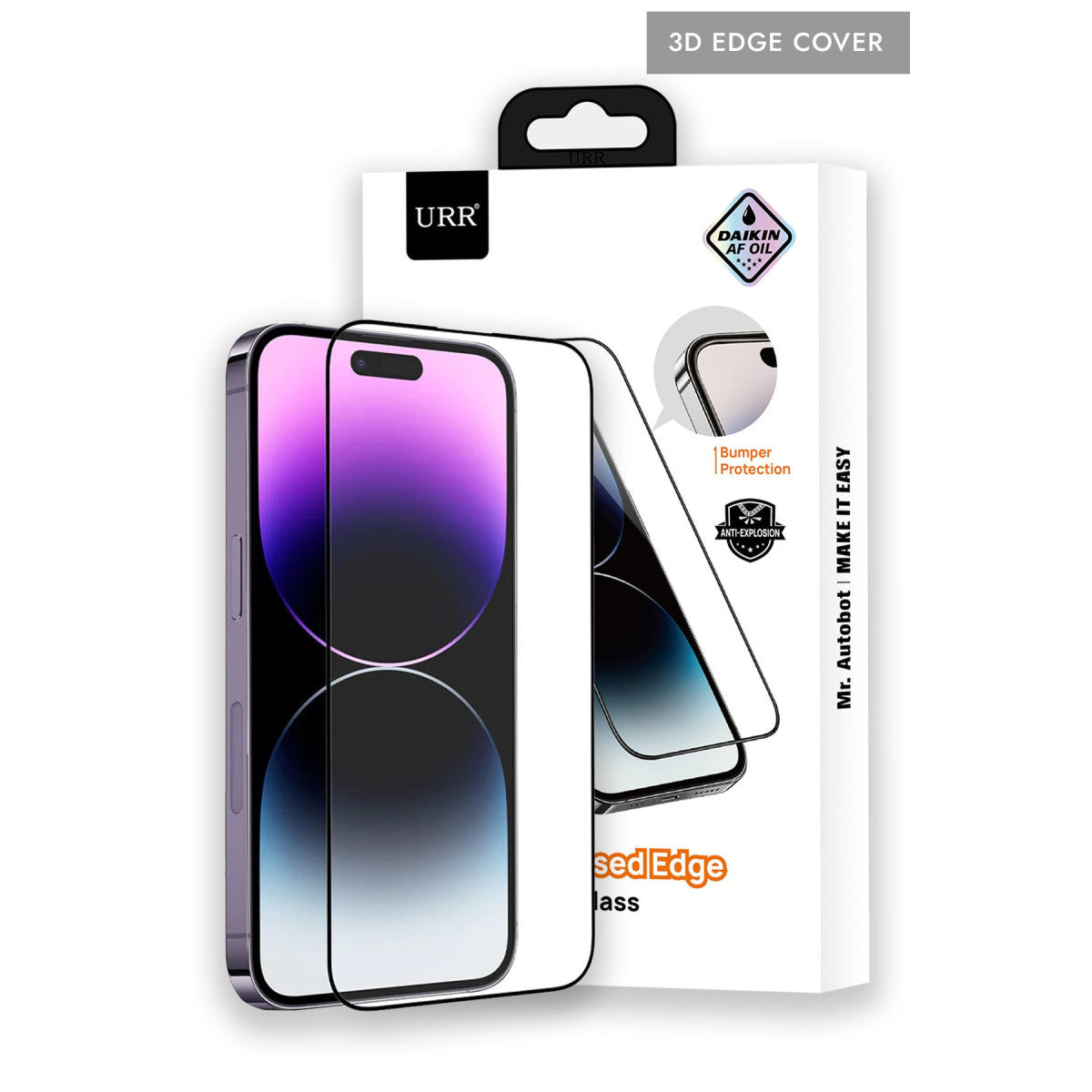 URR Apple iPhone 14 Pro 3D Silikon Edge HD Cam Ekran Koruyucu