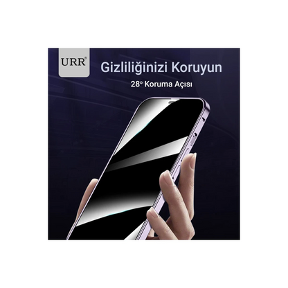 URR Apple iPhone 14 Pro HD Privacy Cam Ekran Koruyucu - Siyah