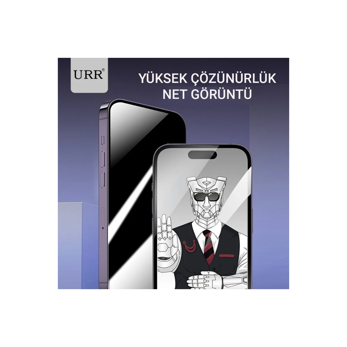 URR Apple iPhone 14 Pro HD Privacy Cam Ekran Koruyucu - Siyah
