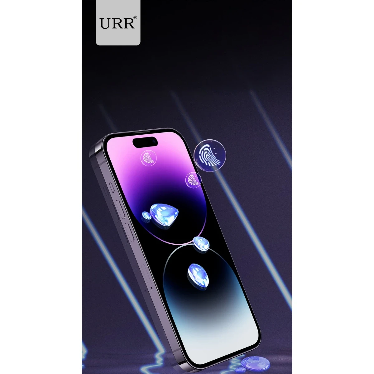 URR Apple iPhone 14 Pro Lazer Antidust Cam Ekran Koruyucu - Siyah