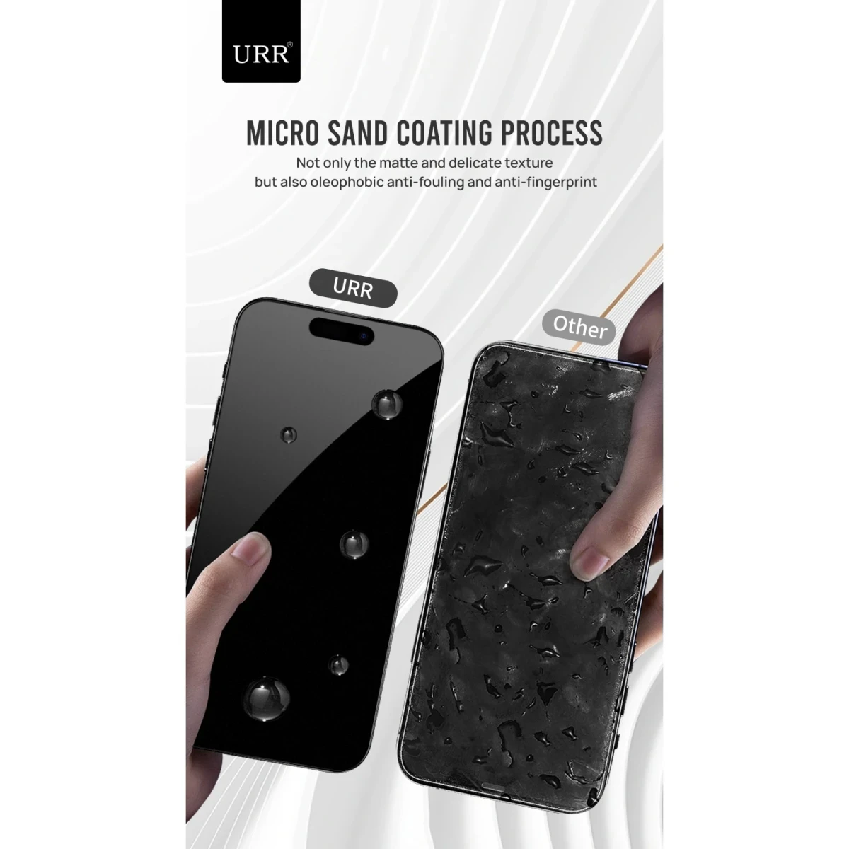 URR Apple iPhone 14 Pro Matte Antiglare Cam Ekran Koruyucu - Siyah