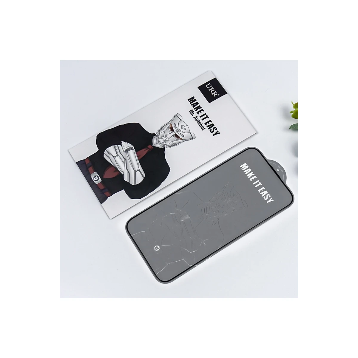 URR Apple iPhone 14 Pro Max 2.5D Antistatik Silkscreen Cam Ekran Koruyucu - Siyah