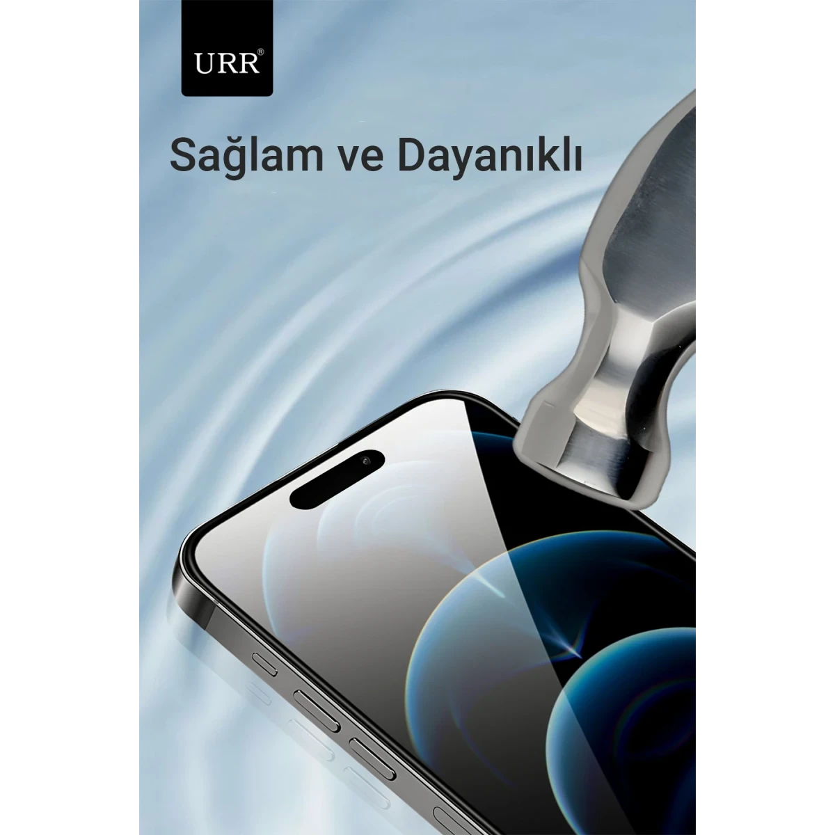 URR Apple iPhone 14 Pro Max 2.5D Antistatik Silkscreen Cam Ekran Koruyucu - Siyah