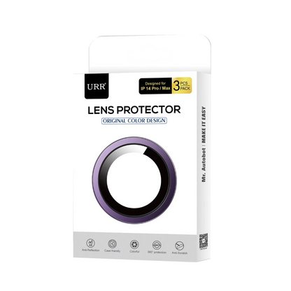 URR Apple iPhone 14 Pro Max 3D PVD Dioxide Kamera Lens Koruyucu - Derin Mor
