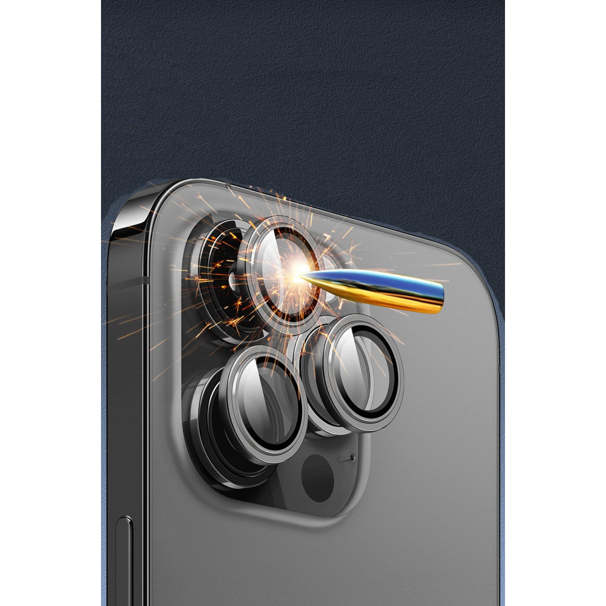 URR Apple iPhone 14 Pro Max 3D PVD Dioxide Kamera Lens Koruyucu