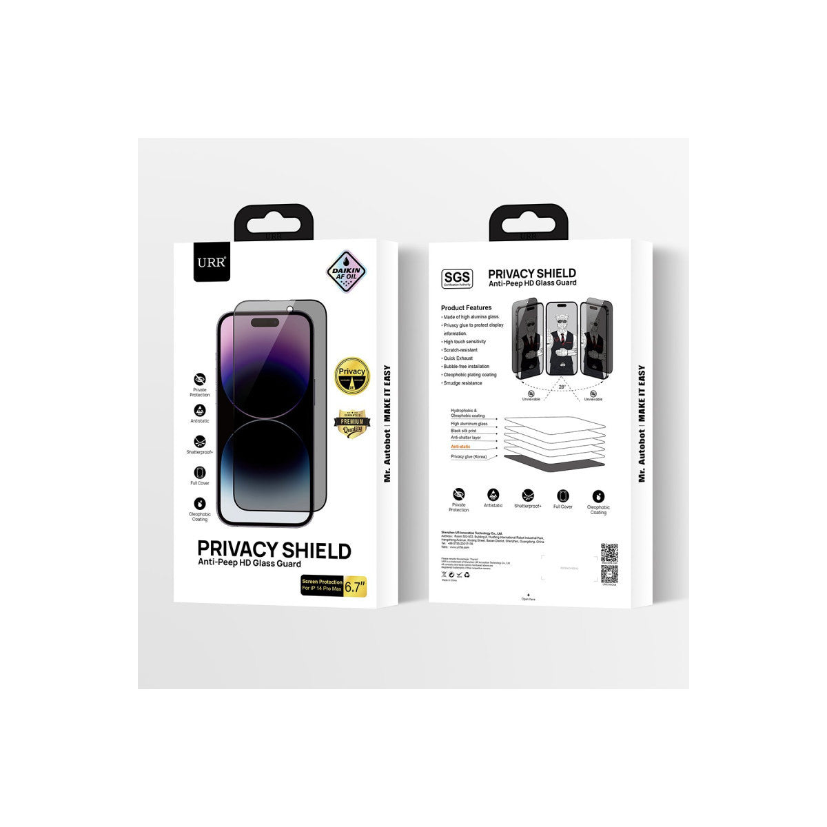URR Apple iPhone 14 Pro Max HD Privacy Cam Ekran Koruyucu