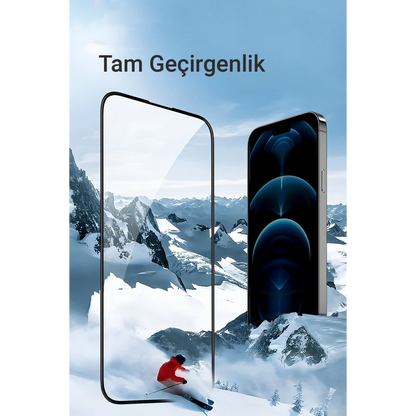URR Apple iPhone 15 3D Curved Edge HD Cam Ekran Koruyucu - Siyah