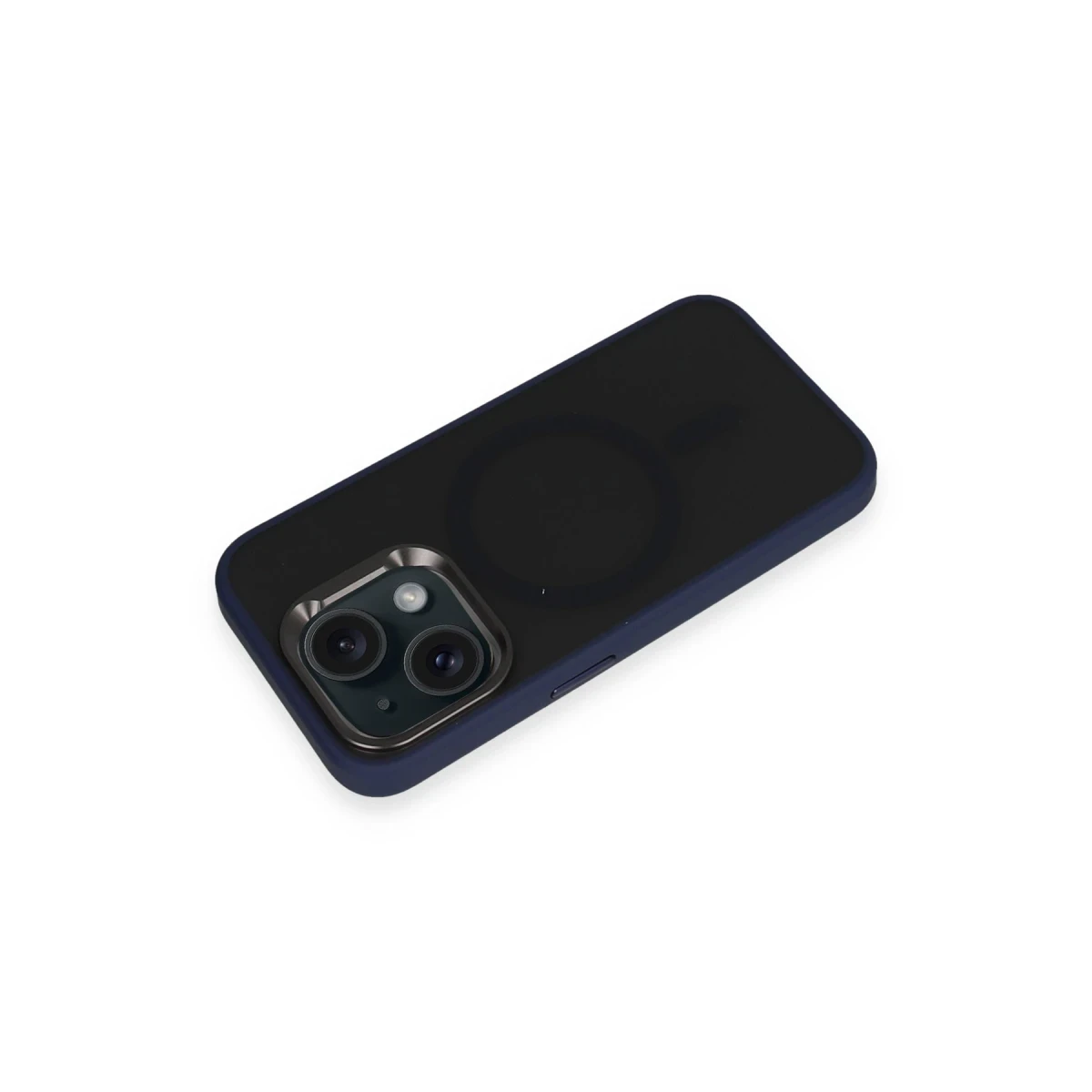 URR Apple iPhone 15 Metal Frame Matte Magsafe Kapak - Lacivert