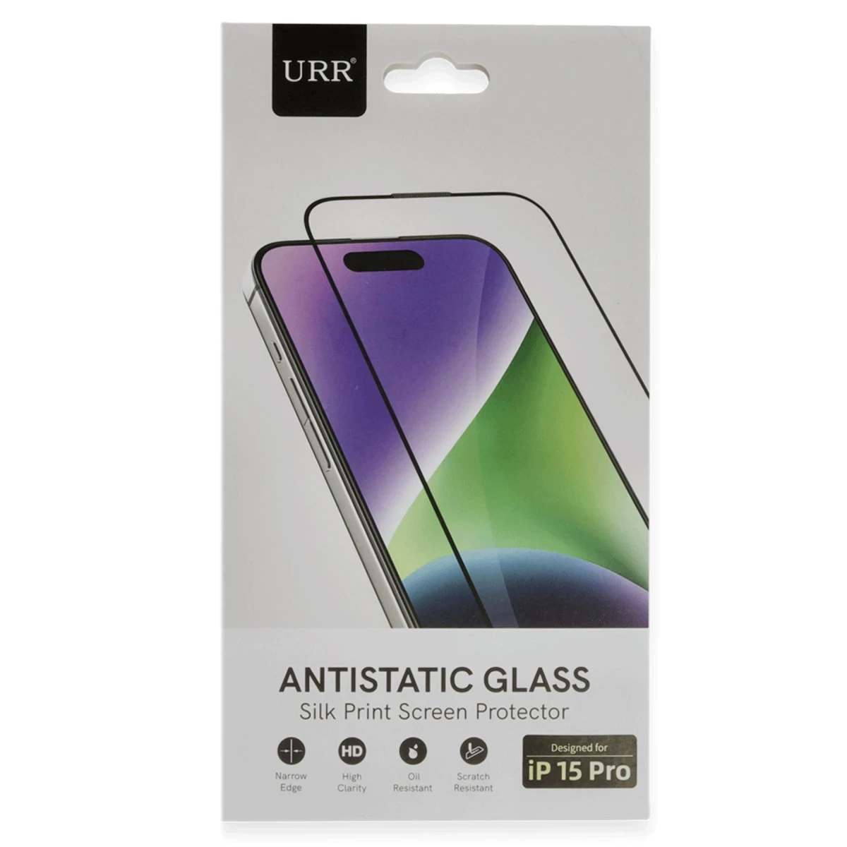 URR Apple iPhone 15 Pro 2.5D Antidust HD Cam Ekran Koruyucu - Siyah