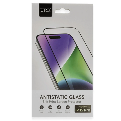 URR Apple iPhone 15 Pro 2.5D Antidust HD Cam Ekran Koruyucu - Siyah