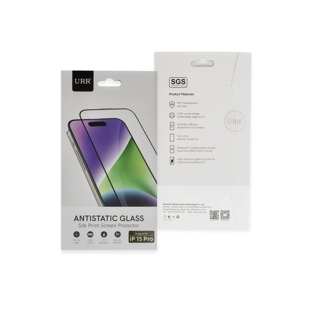 URR Apple iPhone 15 Pro 2.5D Antidust HD Cam Ekran Koruyucu - Siyah