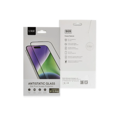 URR Apple iPhone 15 Pro 2.5D Antidust HD Cam Ekran Koruyucu - Siyah