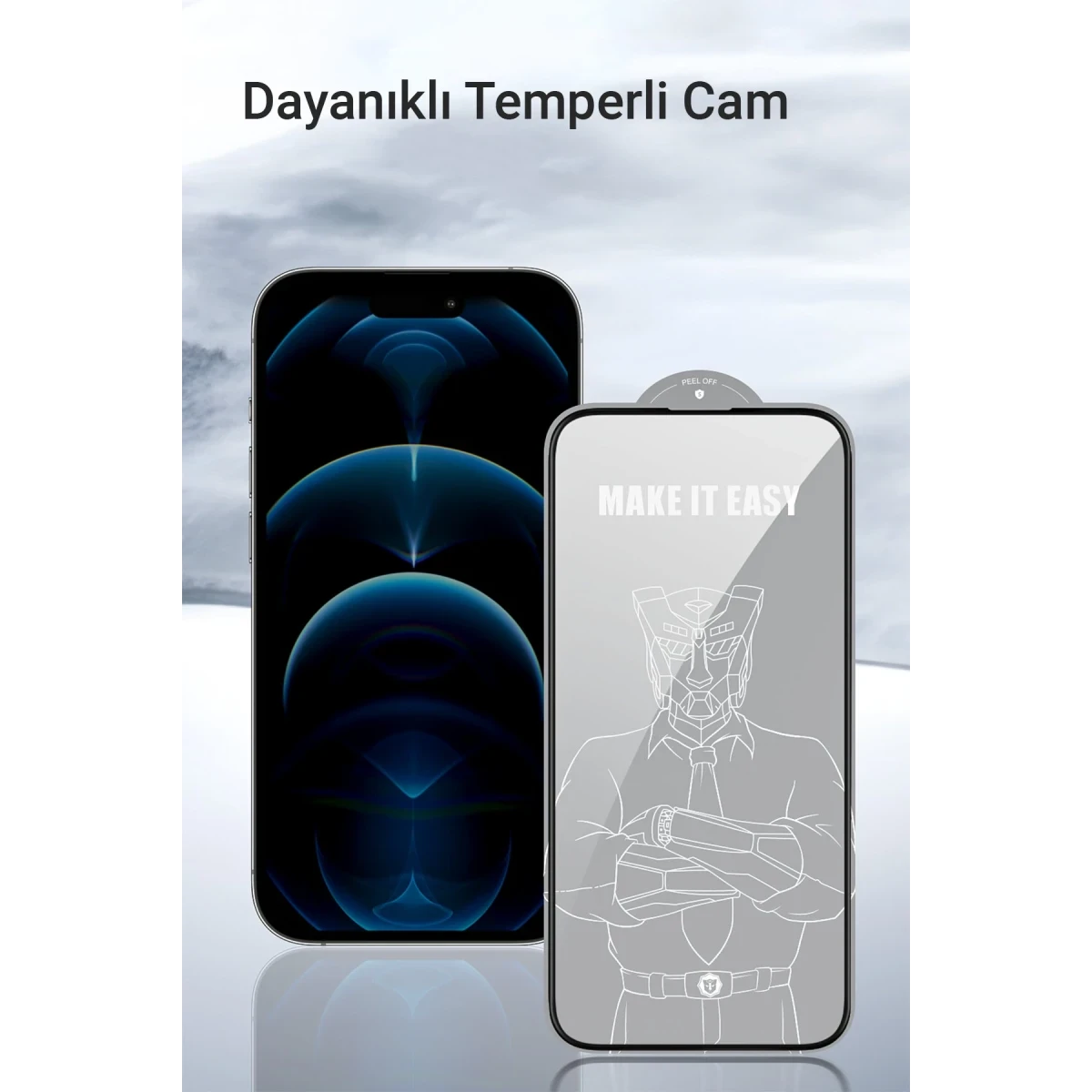 URR Apple iPhone 15 Pro 2.5D Antistatik Silkscreen Cam Ekran Koruyucu - Siyah