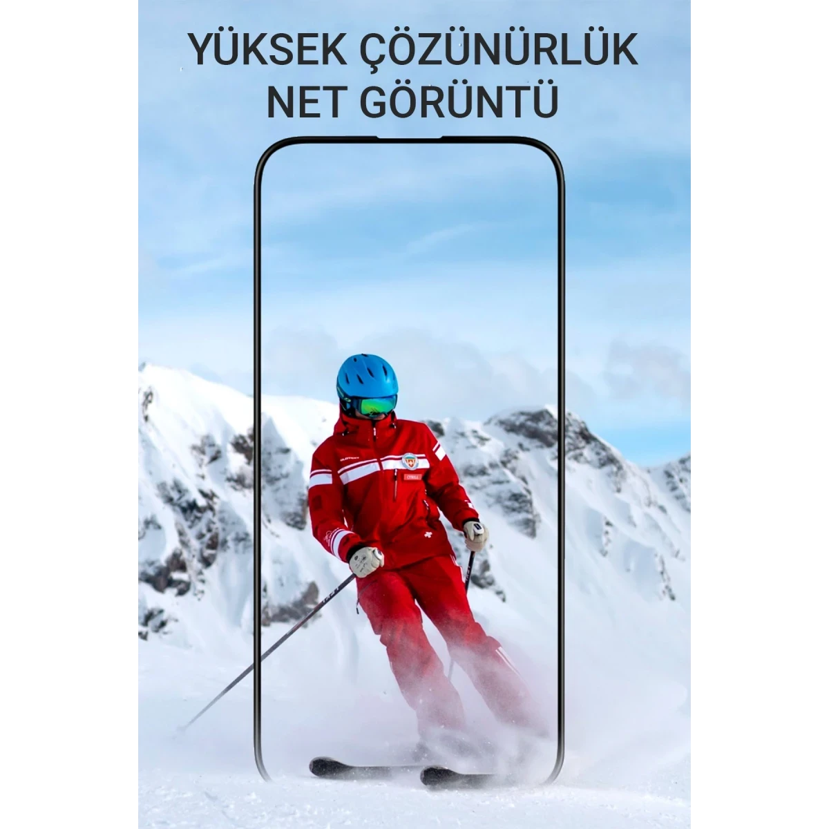 URR Apple iPhone 15 Pro 2.5D Antistatik Silkscreen Cam Ekran Koruyucu - Siyah