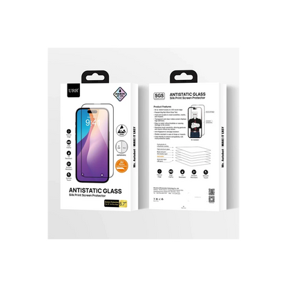 URR Apple iPhone 15 Pro 2.5D Antistatik Silkscreen Cam Ekran Koruyucu - Siyah