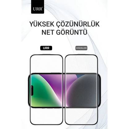URR Apple iPhone 15 Pro 3D Matte Antiglare Resin Edge Cam Ekran Koruyucu - Siyah